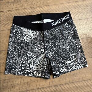 Nike Pro Black and Gray Athletic Shorts